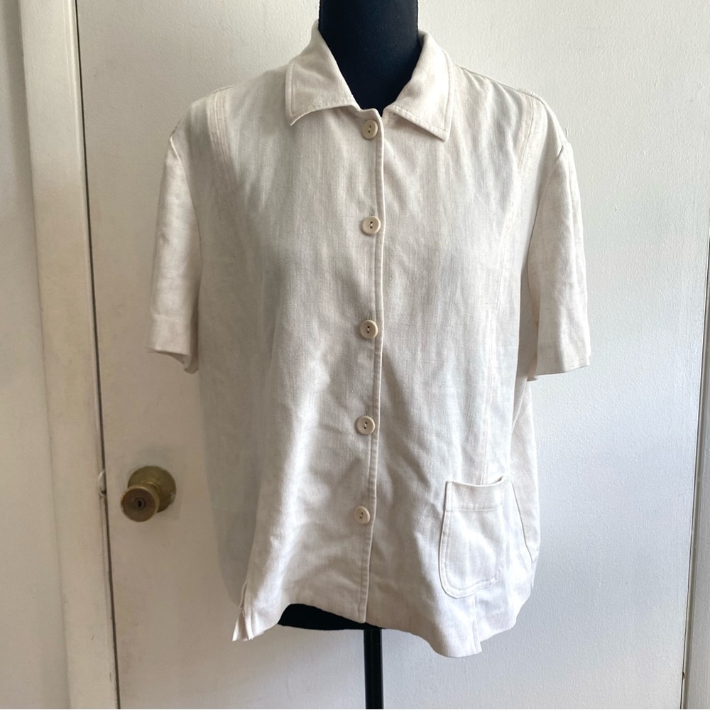 Draper’s & Damon’s Cream Button-Up Top Size 18P